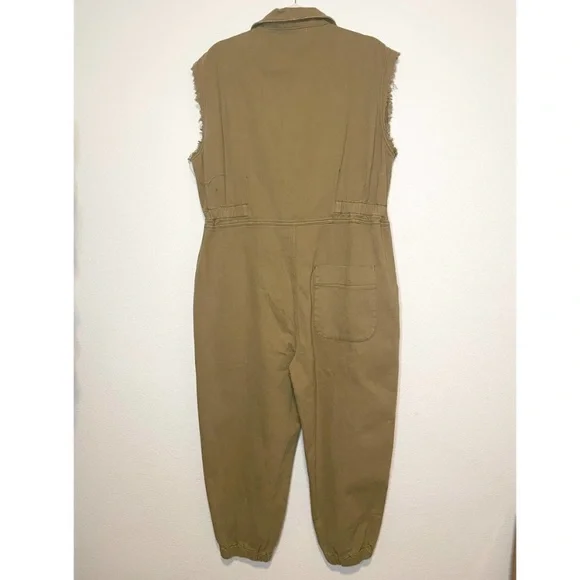 NEW ONE TEASPOON Military Olive Green Sleeveless Jumpsuit Great 4 Fall Season🍂